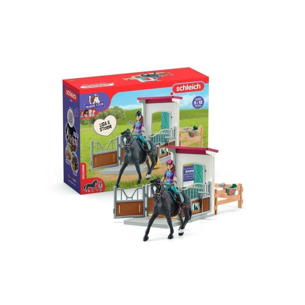 Horse Box Lisa et Storm, Figurine cheval et accessoires, SCHLEICH 4270