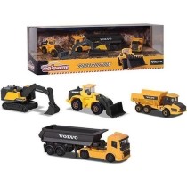 Coffret de 4 véhicules de chantier Volvo en métal reproductions a l'