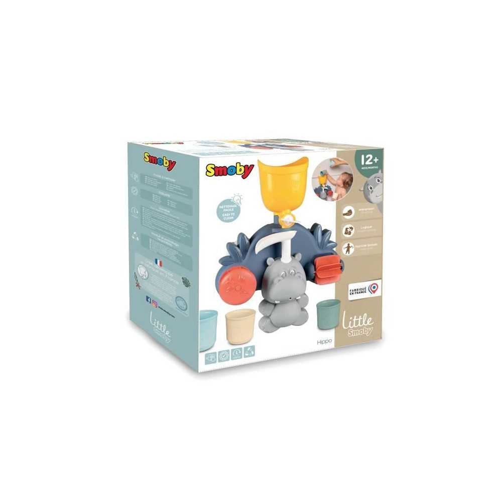 Jouet de bain Smoby Little Smoby Hippo - Toboggan et roues pour bébé