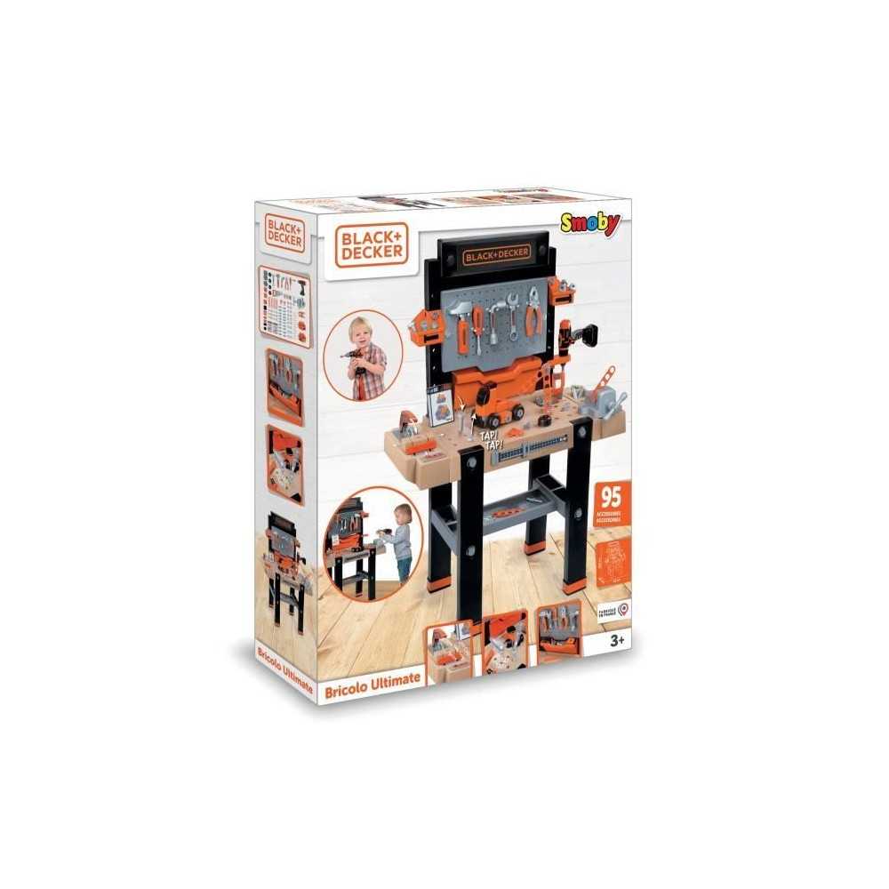 Smoby - Etabli bricolo Ultimate Black and Decker - Bruits réalistes -