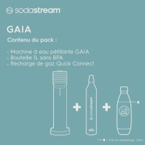 SodaStream GAIA Machine a Eau Pétillante - Pack 1 Bouteille 1L Compat