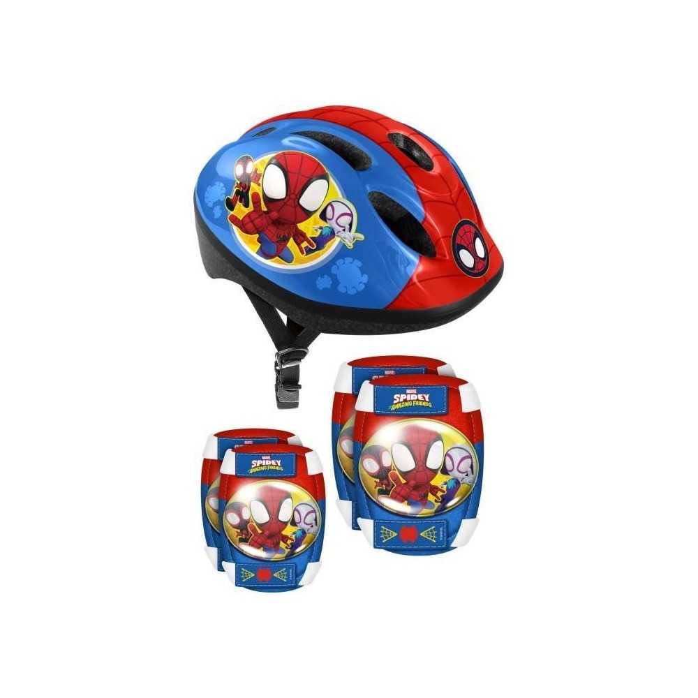 Casque + Coudieres/Genouilleres STAMP - Spidey pour enfant - Glisse ur