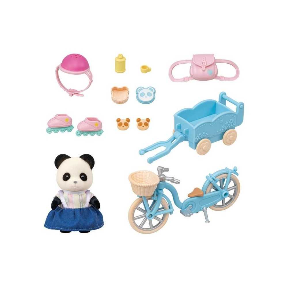 La fille panda, son vélo et sa remorque - SYLVANIAN FAMILIES - 5652 -