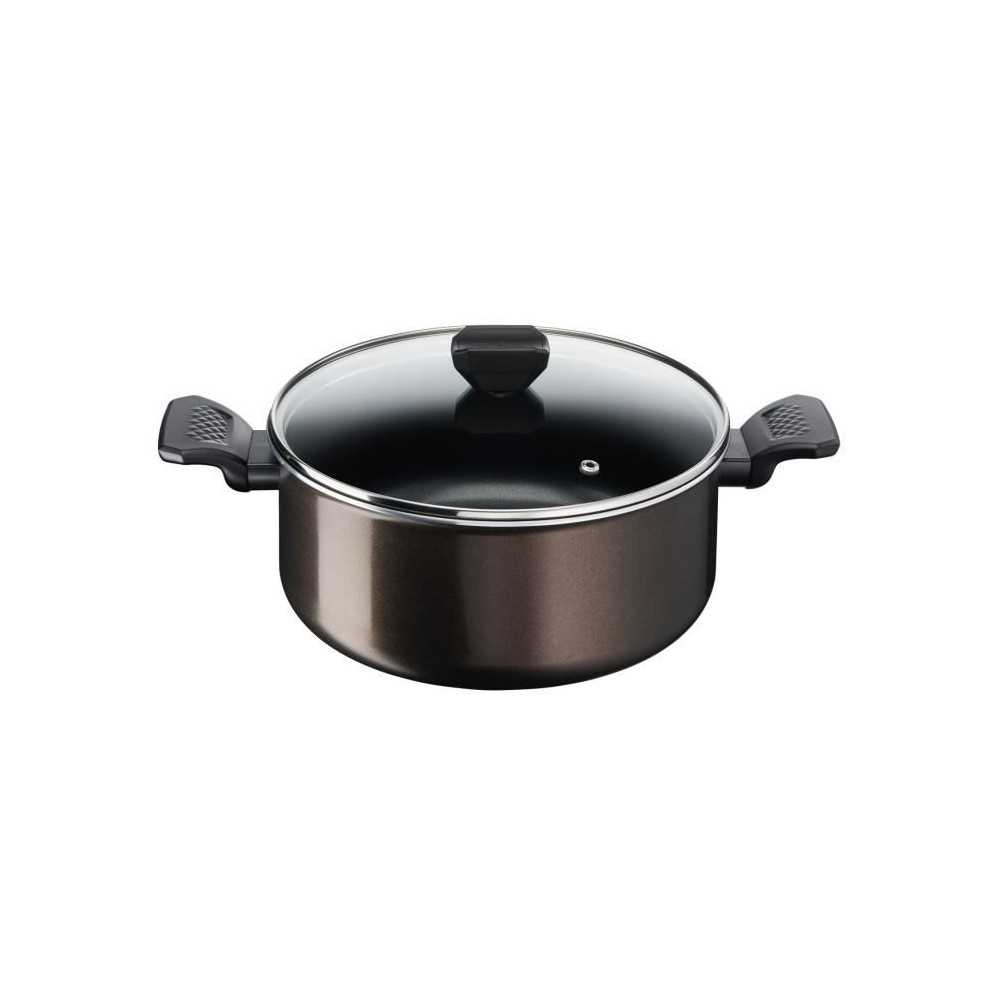 TEFAL Easy Cook & Clean Faitout 24 cm + couvercle verre, Non induction