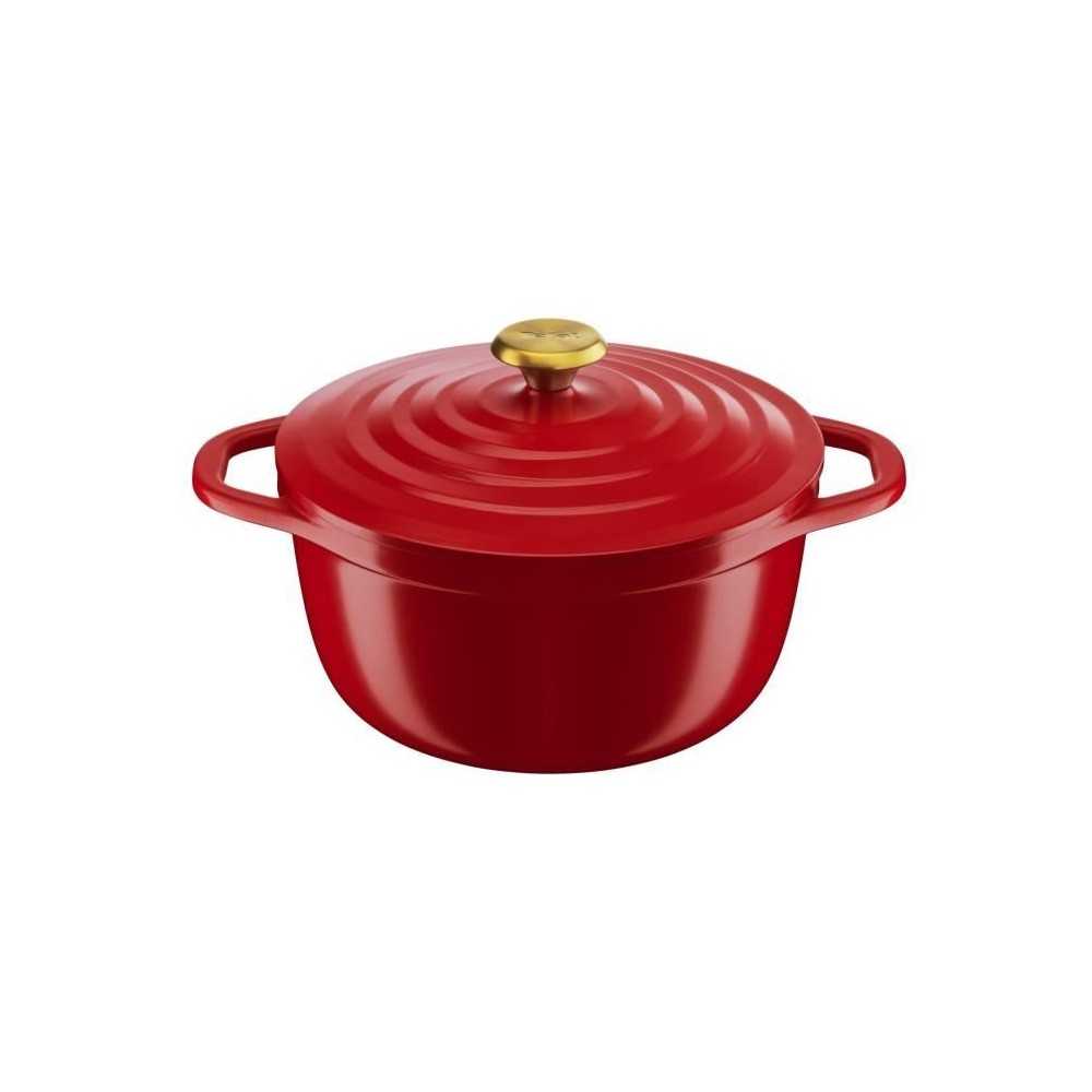 TEFAL Air cocotte légere 24 cm fonte d'aluminium rouge, tous feux don