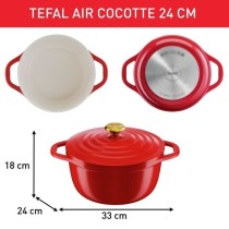 TEFAL Air cocotte légere 24 cm fonte d'aluminium rouge, tous feux don