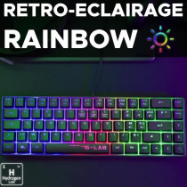 Clavier Gamer - The G-Lab - KEYZ HYDROGEN - 60% Format Compact - Rétr