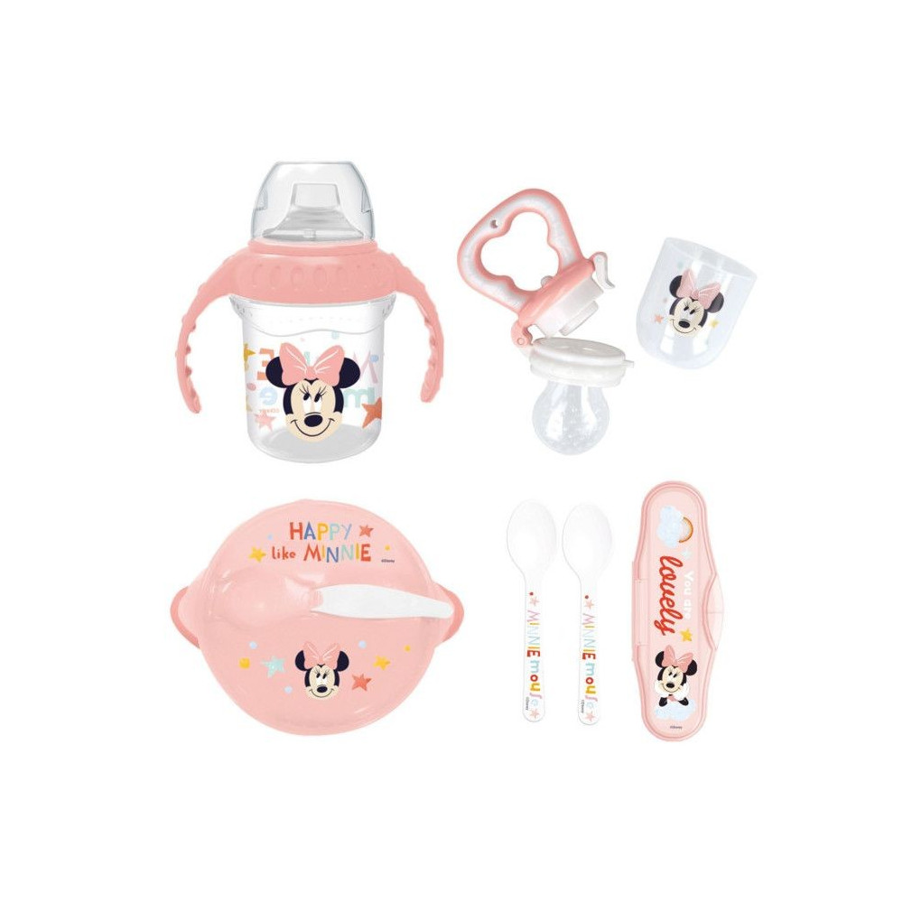 Pack repas 1er age THERMOBABY MINNIE - 1 grignoteuse + 1 bol + 1 tasse