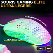 Souris Gamer filaire - The G-Lab - KULT-OXYGEN - RGB - 12800 DPI - Bla