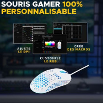 Souris Gamer filaire - The G-Lab - KULT-OXYGEN - RGB - 12800 DPI - Bla