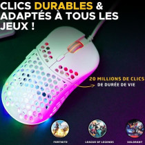 Souris Gamer filaire - The G-Lab - KULT-OXYGEN - RGB - 12800 DPI - Bla