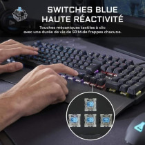 Clavier Gamer - The G-Lab - KEYZ CARBON E - Mécanique (Switch Bleu) -