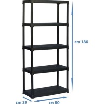 Etagere plastique - TOOD - 5 tablettes - Portée 30 kgs par tablette -