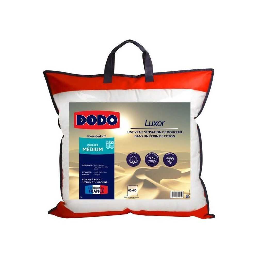 DODO Oreiller LUXOR 60x60 cm - 100% Coton - Effet Duvet