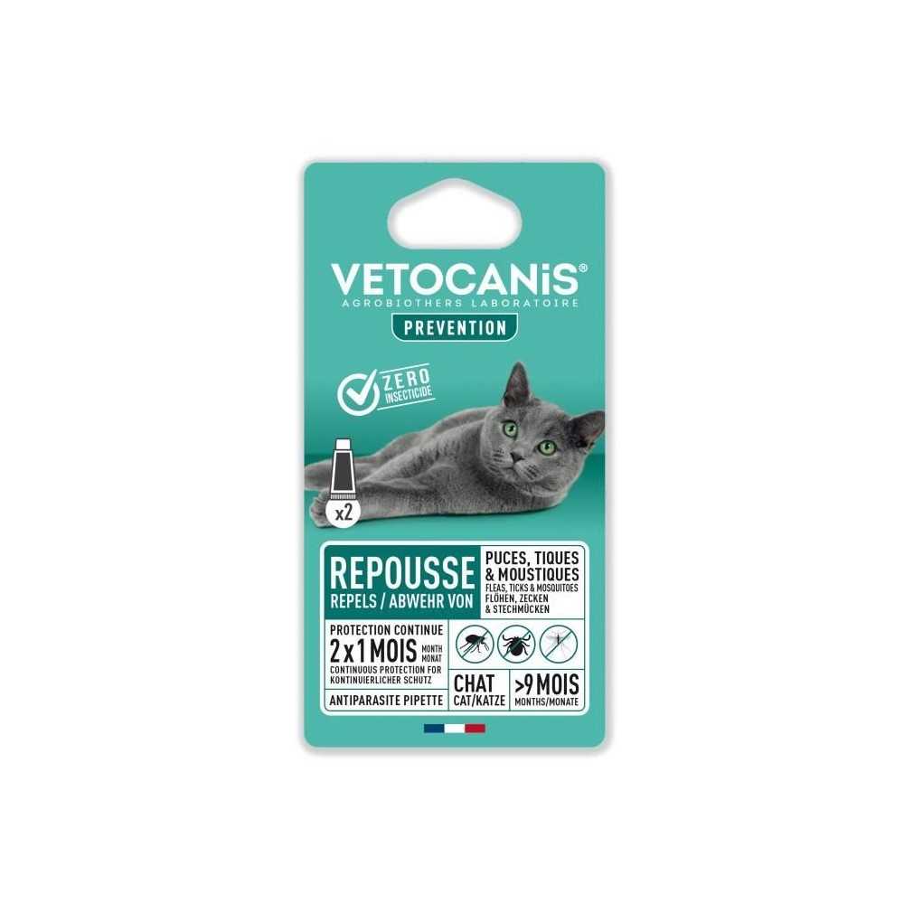 VETOCANIS Pipettes Anti Puces, Tiques, Moustiques, pour Chaton - 2 pip