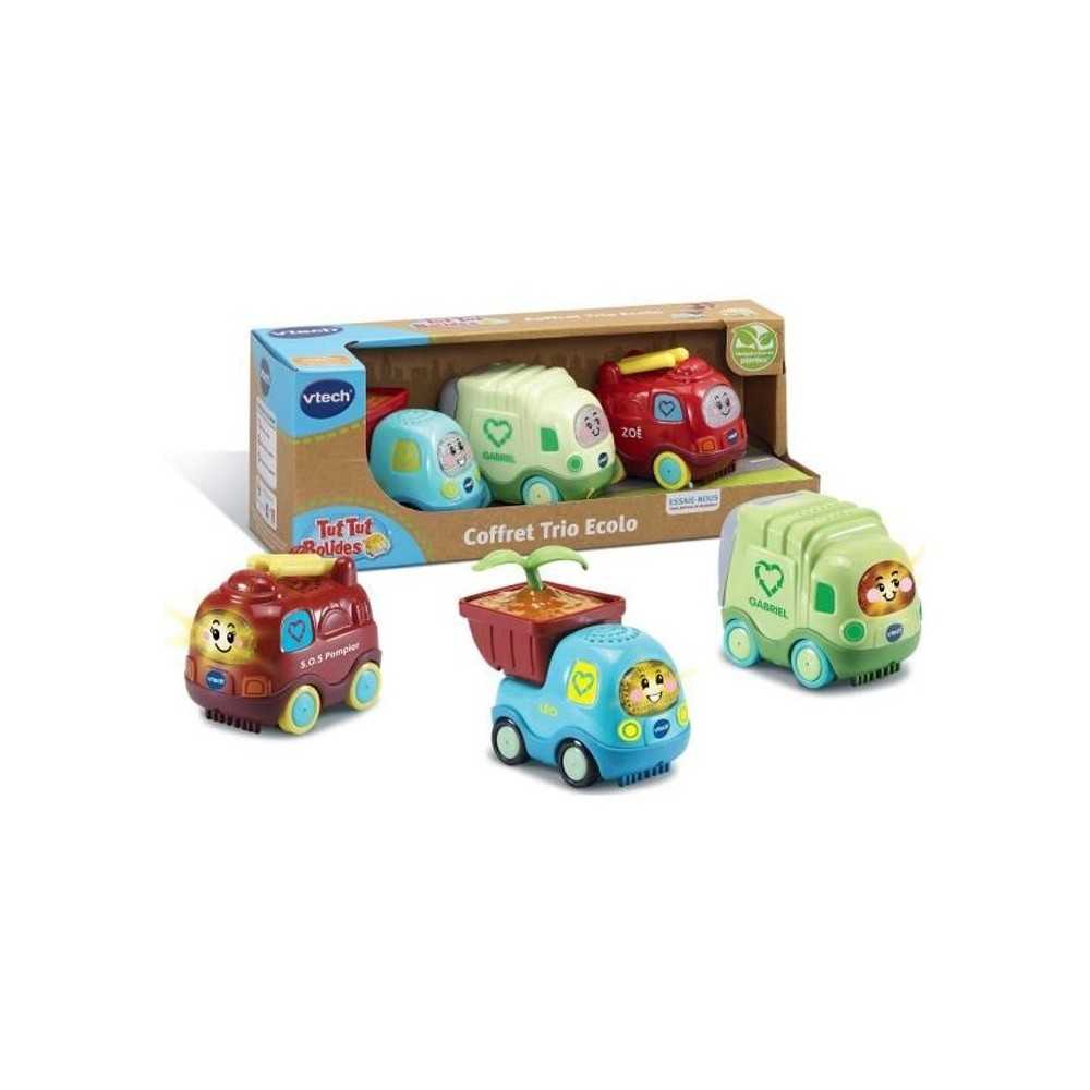 VTECH - Tut Tut Bolides - Coffret Trio Ecolo - Zoé Pompier, Léo P'ti