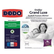 DODO Oreiller Grand luxe Quallofil Allerban - 60 x 60 cm - Blanc