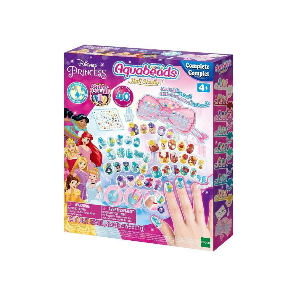 Aquabeads - Nail Studio Princesses Disney - Ongles qui collent avec de