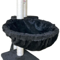 JIPSY Arbre a chat noir 79 x 34 x 138 cm - 3 plateformes, 1 perchoir,